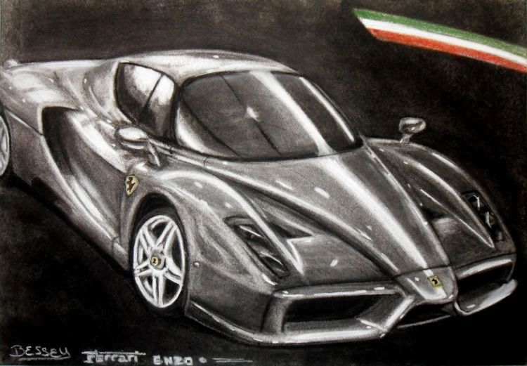 Wallpapers Art - Pencil Cars and motorbikes Ferrari Enzo