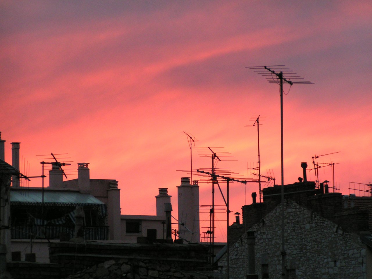 Fonds d'cran Constructions et architecture Toits - Murs - Cltures coucher de soleil 