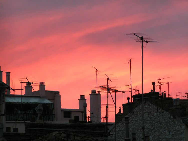 Fonds d'cran Constructions et architecture Toits - Murs - Cltures coucher de soleil 