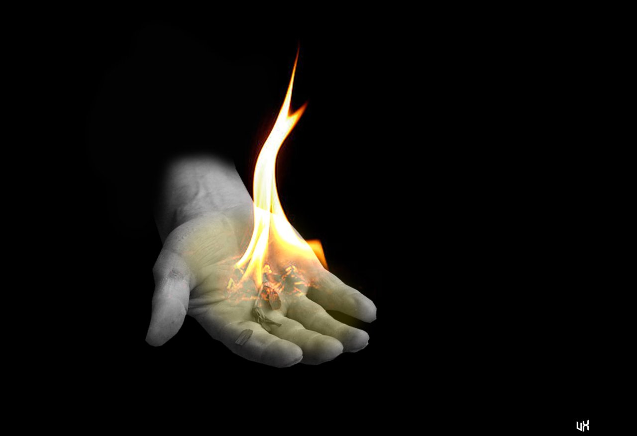 Wallpapers Digital Art Photomanipulation Flaming hand