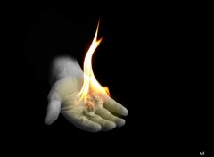  Digital Art Flaming hand