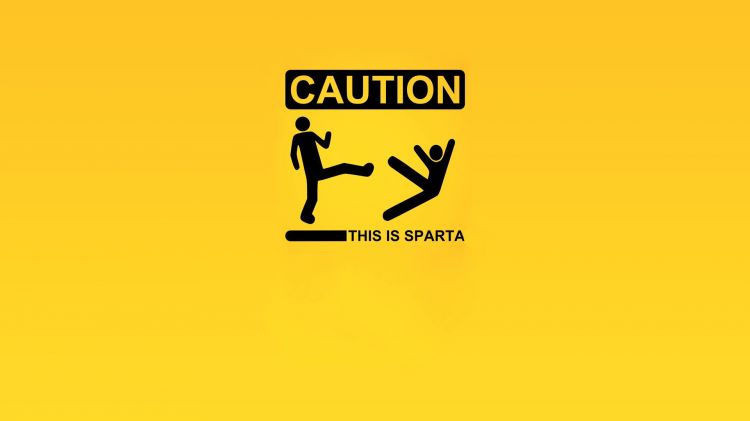 Fonds d'cran Humour Parodies Caution This Is Sparta