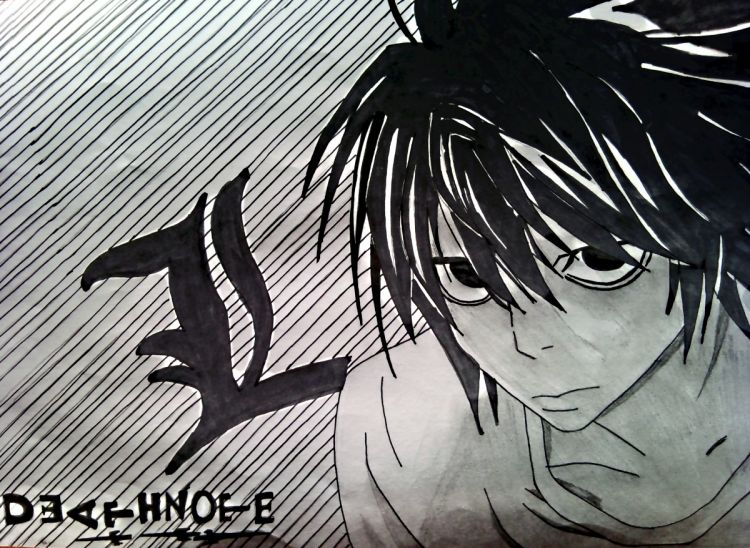 Wallpapers Art - Pencil Manga - Death Note L de death Note