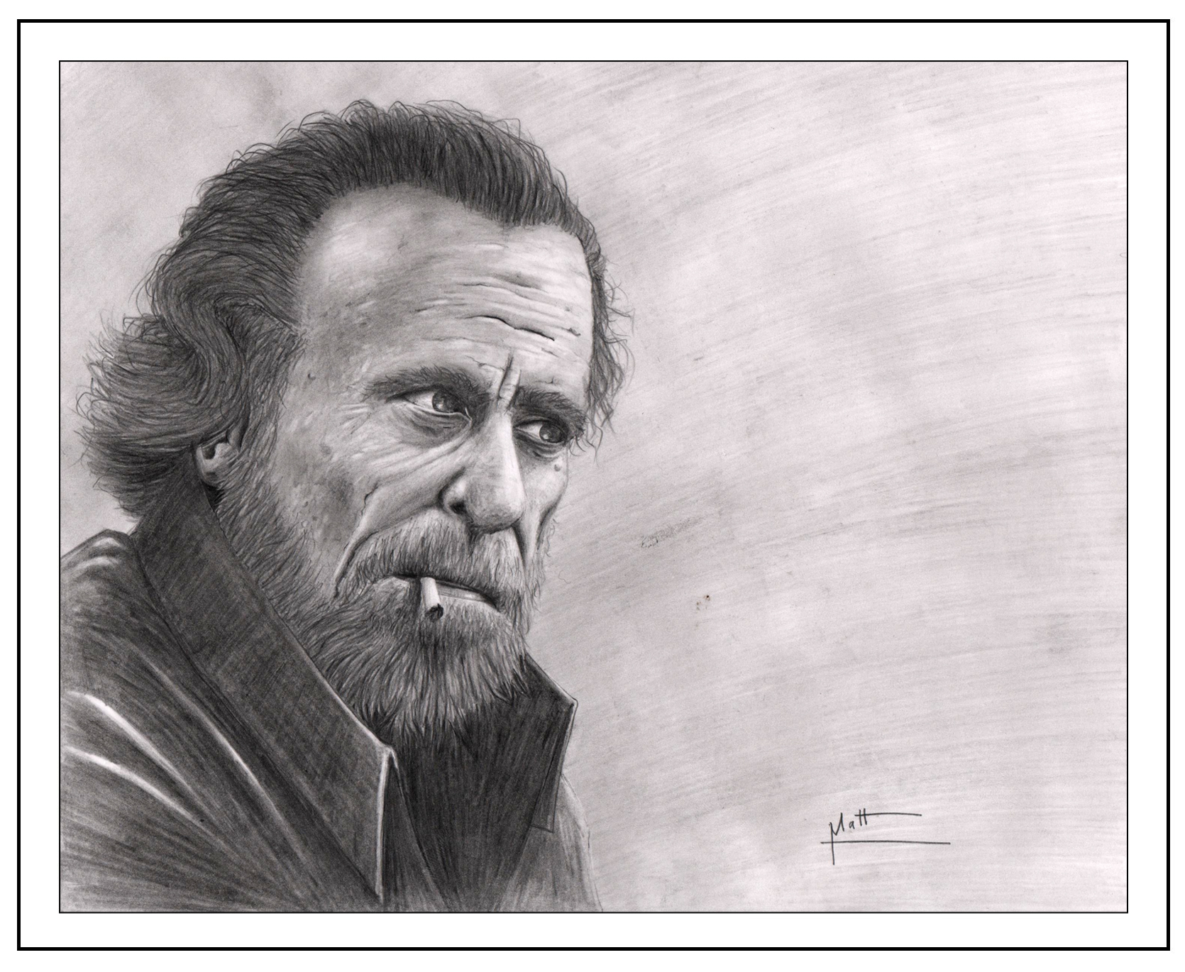 Fonds d'cran Art - Crayon Portraits "Charles Bukowski"