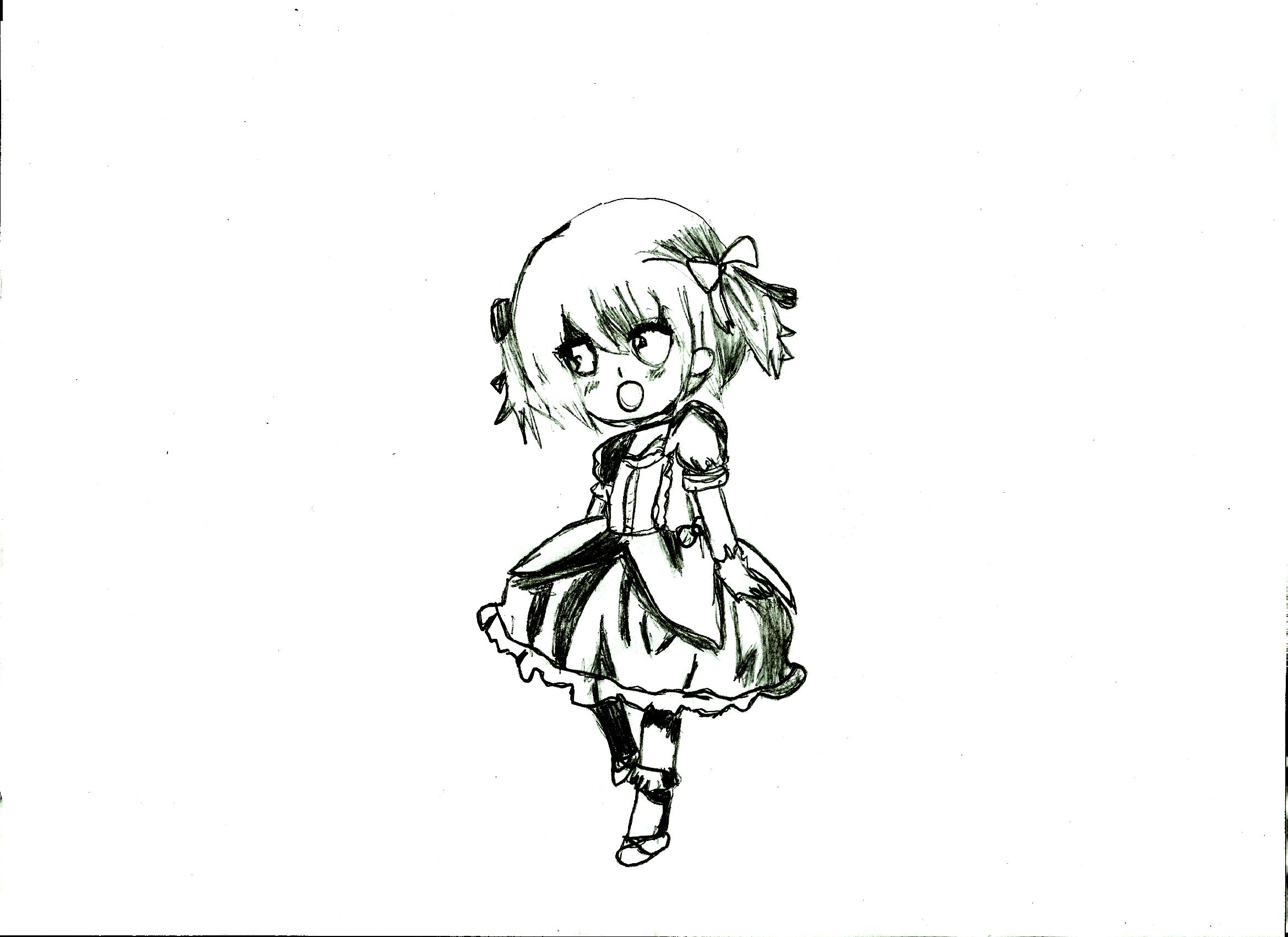 Fonds d'cran Art - Crayon Manga - Mahou Shoujo Madoka Magica chibi madoka