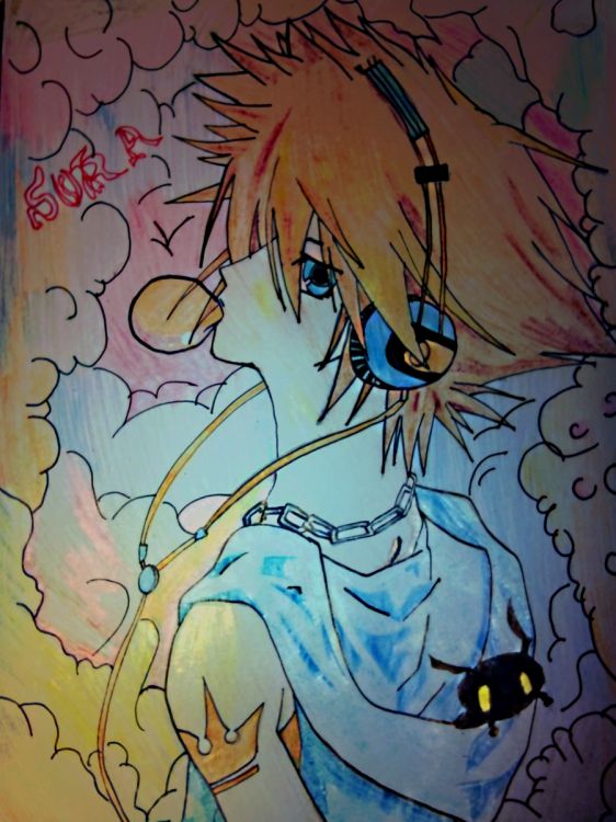 Fonds d'cran Art - Crayon Jeux Vido Sora de kingdom hearts