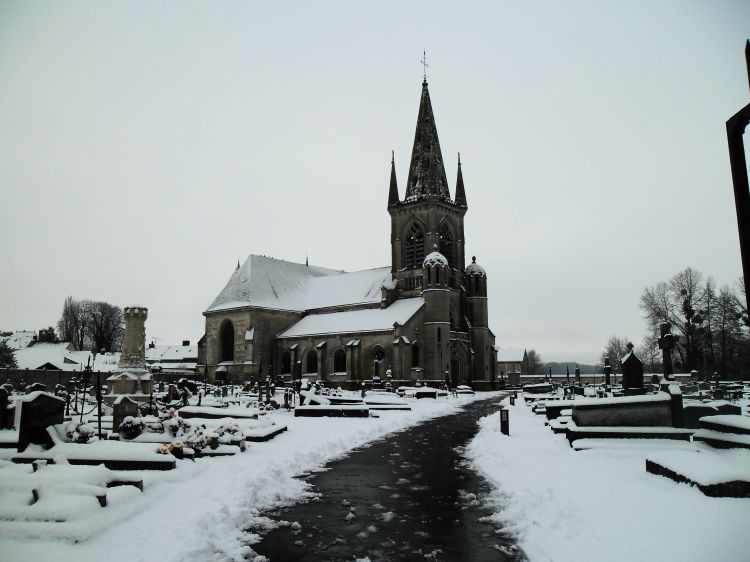 Fonds d'cran Constructions et architecture Edifices Religieux Eglise sous la neige