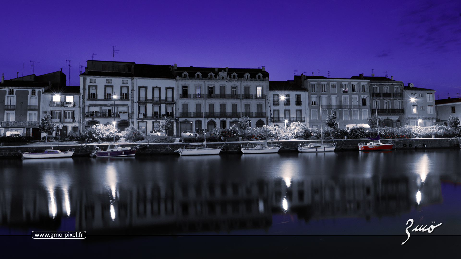 Wallpapers Boats Fishing Boats Le vieux Agde by night