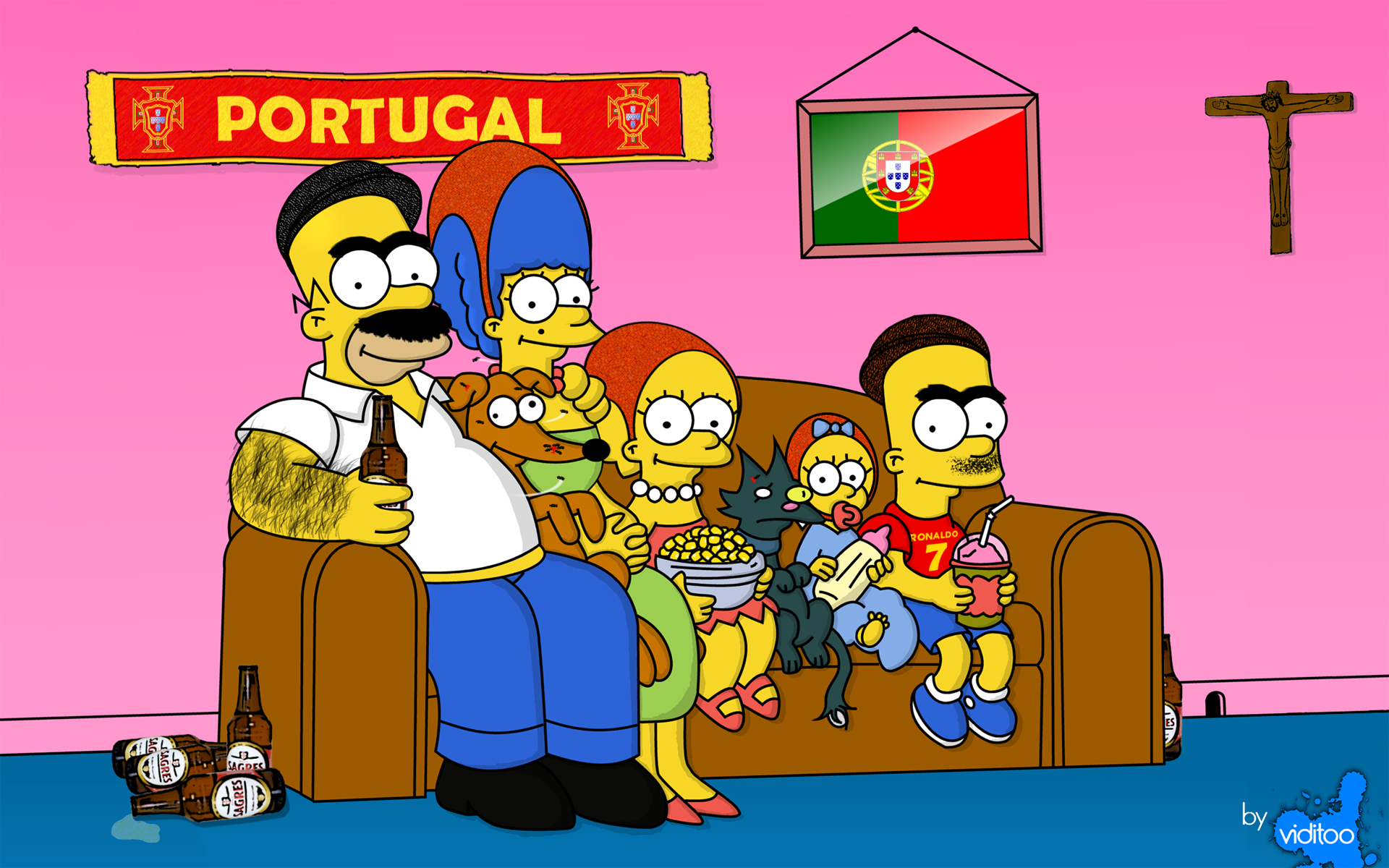 Fonds d'cran Dessins Anims Les Simpsons Les Simpson au Portugal