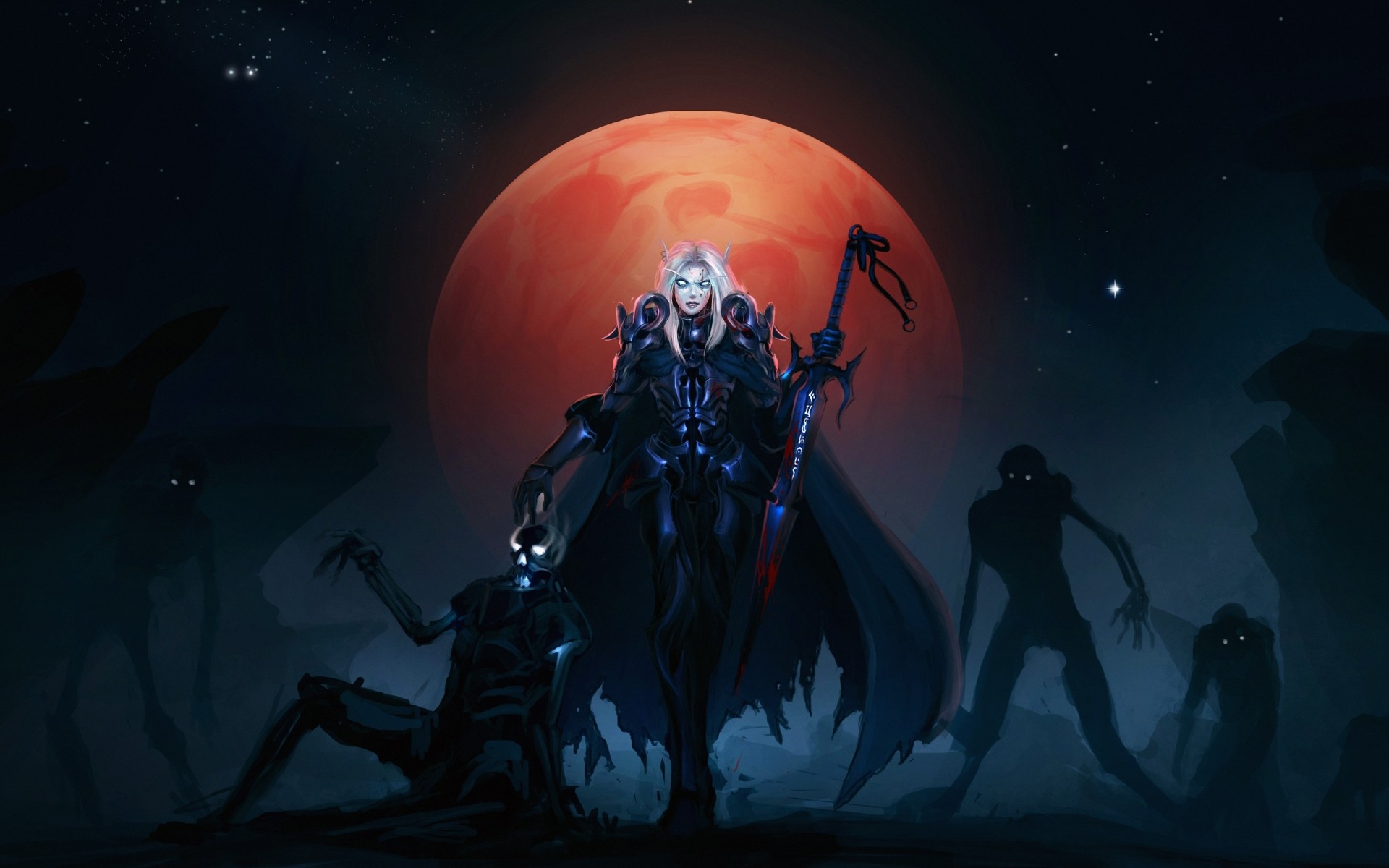 Wallpapers Video Games World of Warcraft : Wrath of the Lich King Chevalier de la mort Elfe de sang