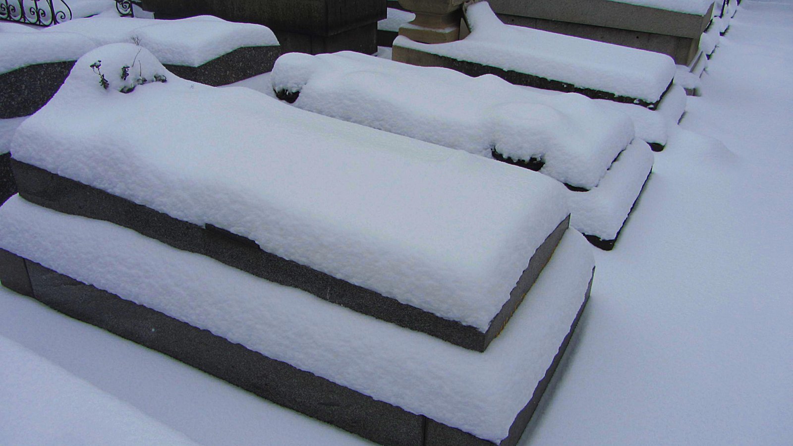 Wallpapers Constructions and architecture Cemeteries le cimetière du Père Lachaise sous la neige