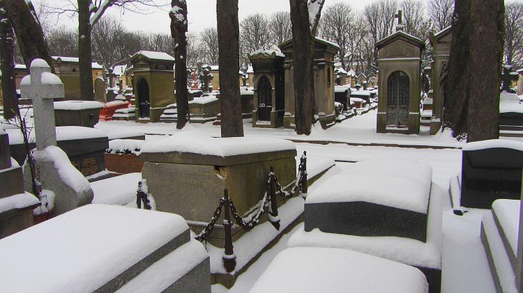 Wallpapers Constructions and architecture Cemeteries le cimetière du Père Lachaise sous la neige