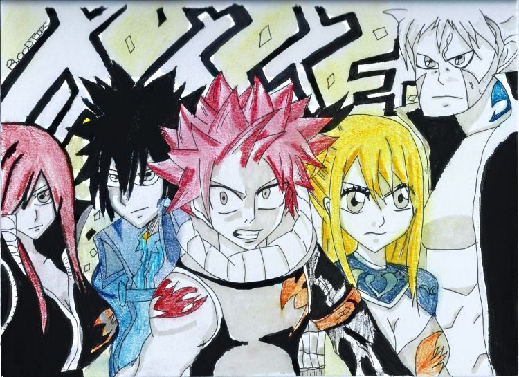 Fonds d'cran Art - Crayon Manga - Fairy Tail Fairy Tail quipe A des Grands Jeux Magiques