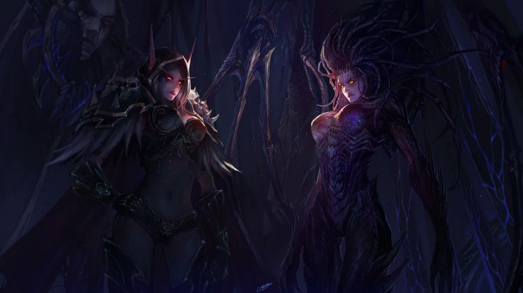 Fonds d'cran Jeux Vido Starcraft 2 sylvanas  kerrigan