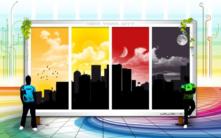 Wallpapers Digital Art Travel - Flags New York