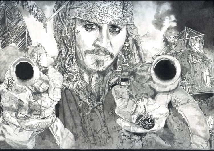 Wallpapers Art - Pencil Movies - TV Soaps Jack sparrow