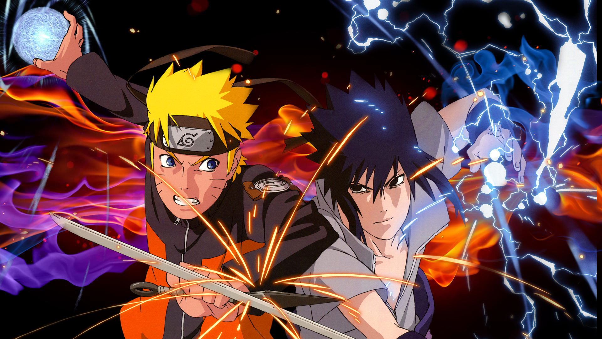 Fonds d'cran Manga Naruto Naruto vs Sasuke