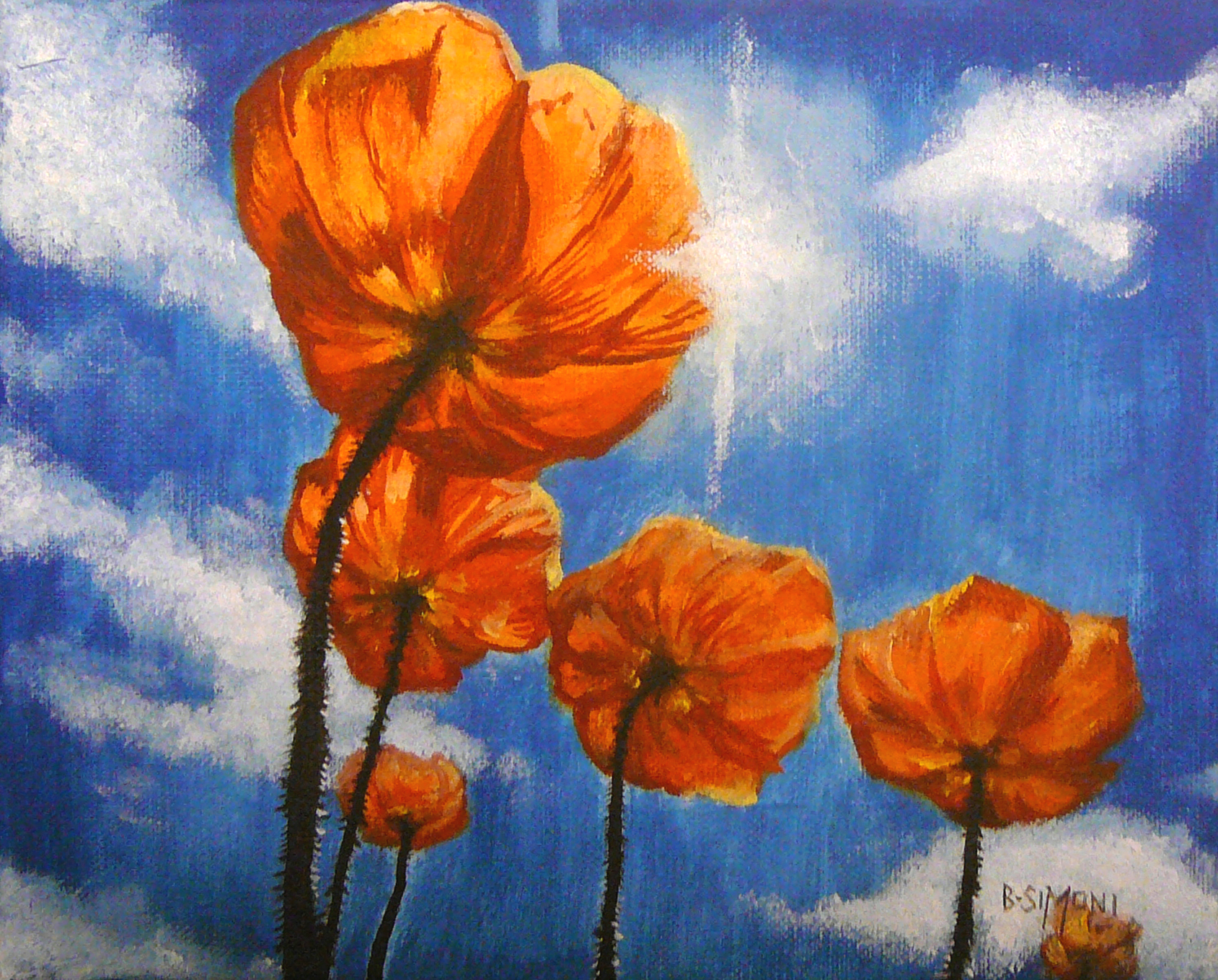 Fonds d'cran Art - Peinture Fleurs Champs de Coquelicots