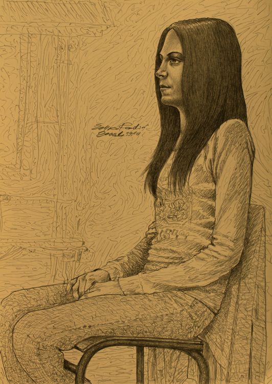 Wallpapers Art - Pencil Studies Seated Side Model