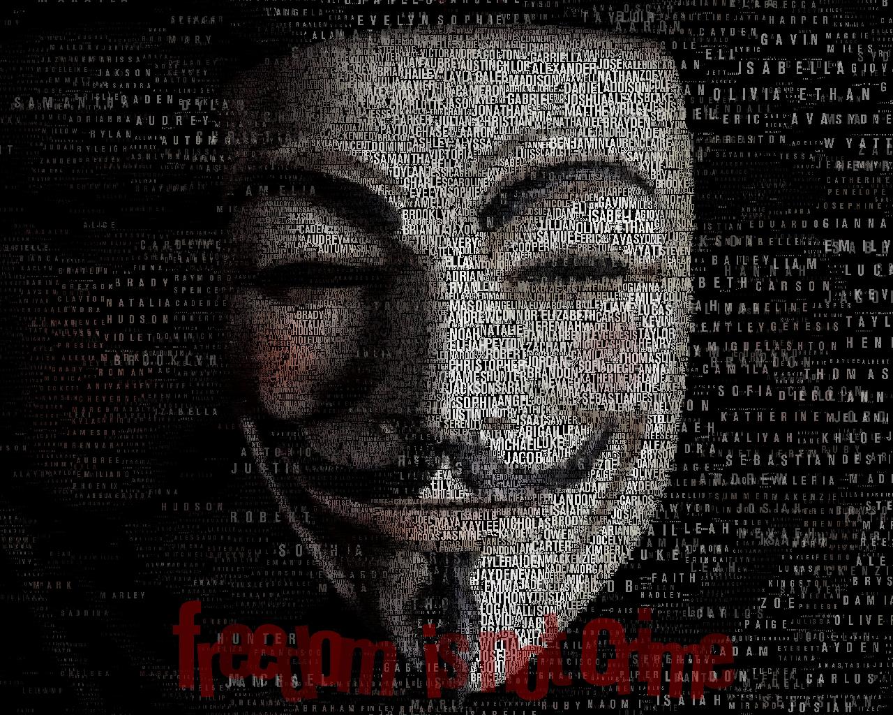 Fonds d'cran Informatique Anonymous Freedom is not a crime