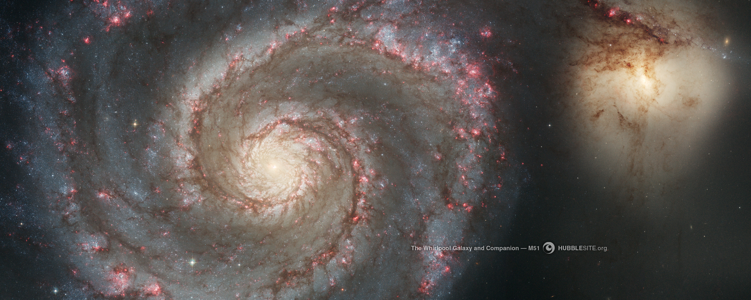 Fonds d'cran Espace Galaxies La galaxie Tourbillon M51 et galaxie compagnon