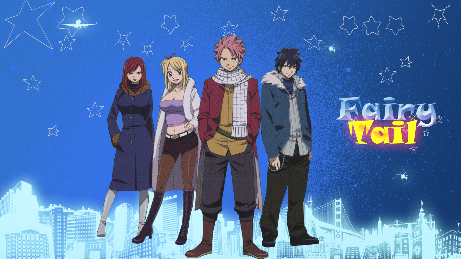 Fonds d'cran Manga Fairy Tail Fairy tail Natsu Erza Gray and Lucy