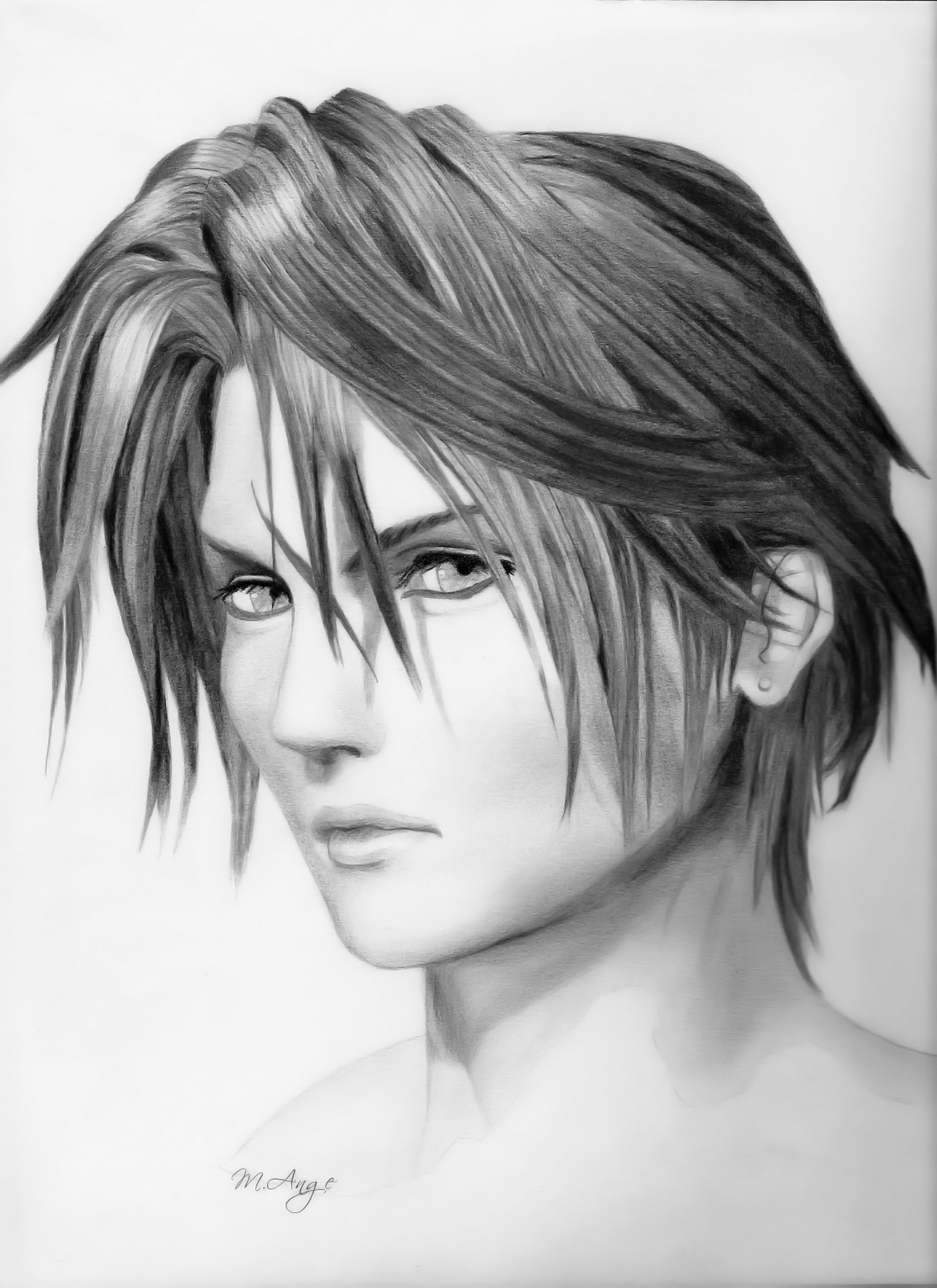 Wallpapers Art - Pencil Video games Squall (FF VIII)