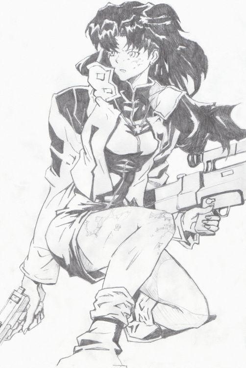 Fonds d'cran Art - Crayon Manga - Evangelion misato katsuragi