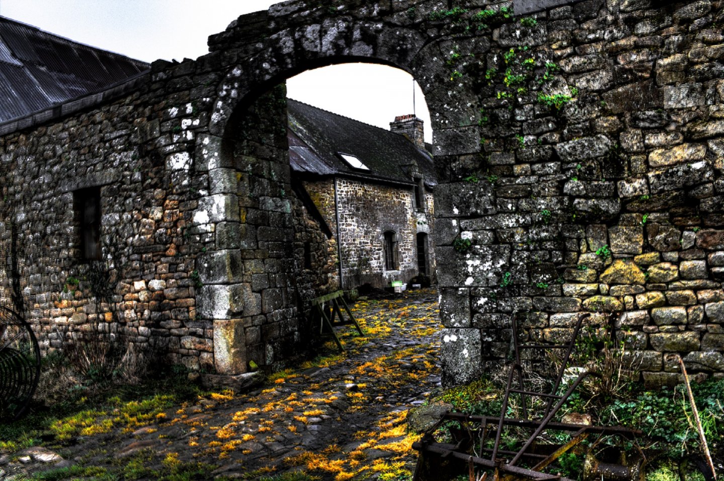 Fonds d'cran Constructions et architecture Maisons entre d'une ferme