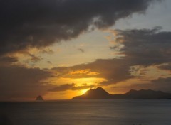  Nature Martinique coucher de soleil sur le rocher du Diamant et le Morne Larcher