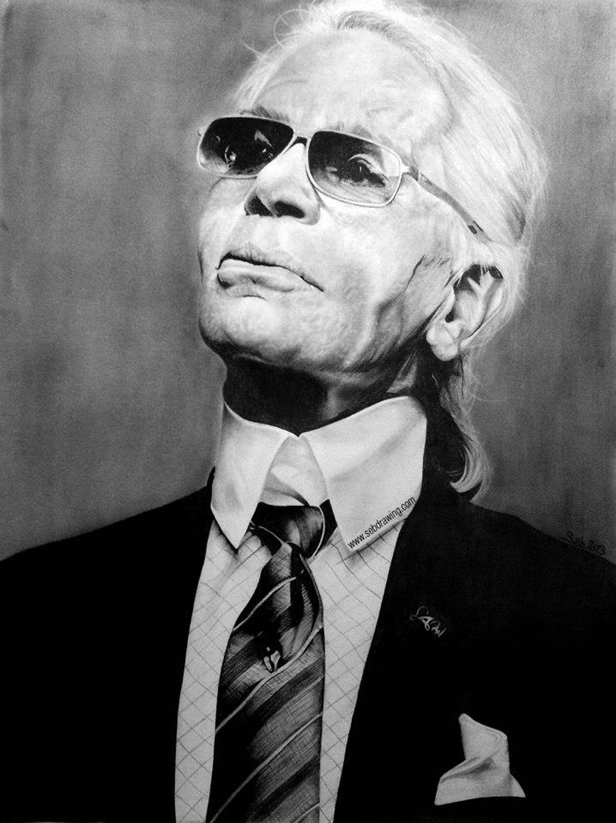 Fonds d'cran Art - Crayon Portraits KARL LAGERFELD