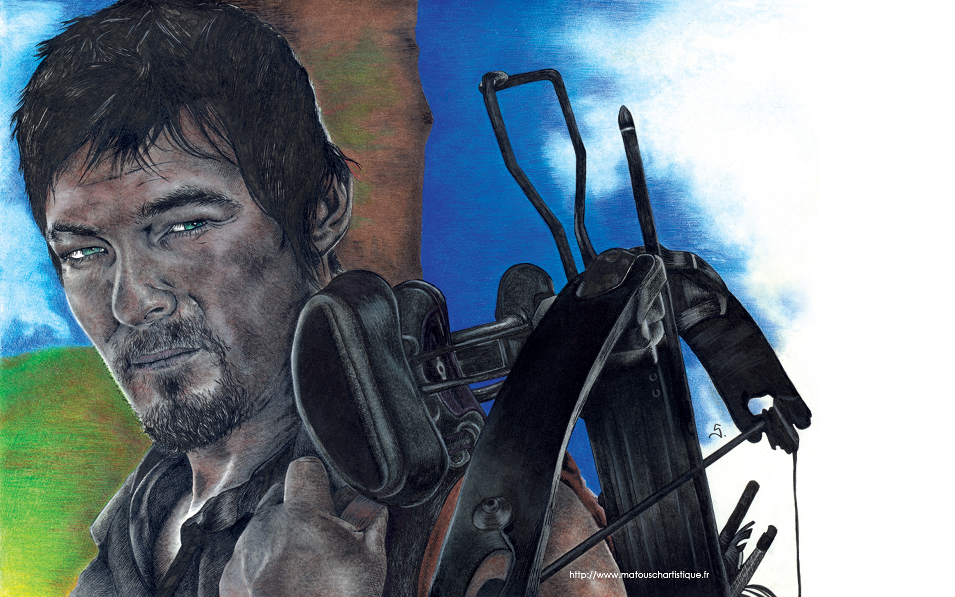 Wallpapers Art - Pencil Movies - TV Soaps Portrait de Daryl