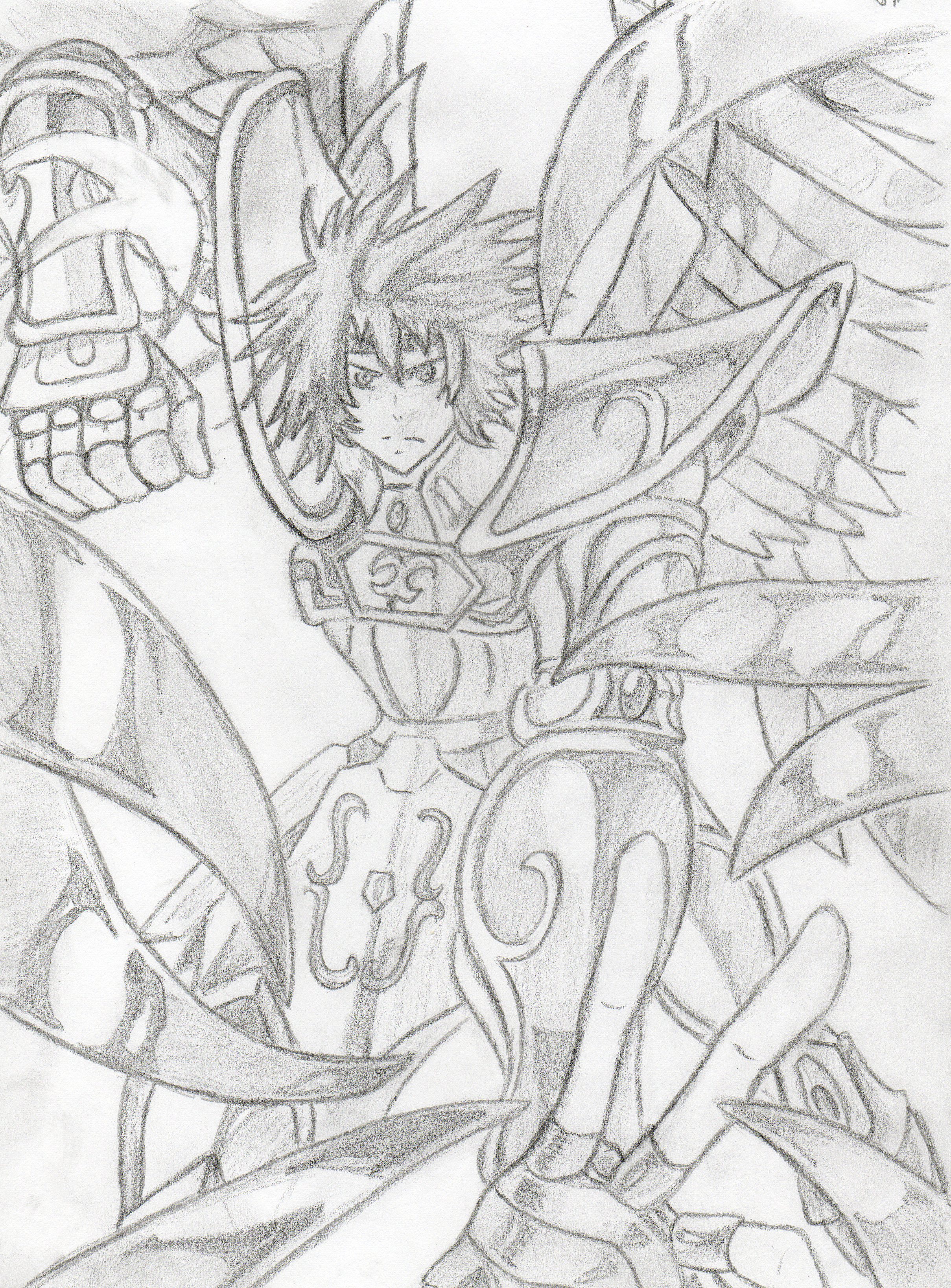 Wallpapers Art - Pencil Manga - Saint Seiya Sisyphe, chevalier d'or du sagittaire