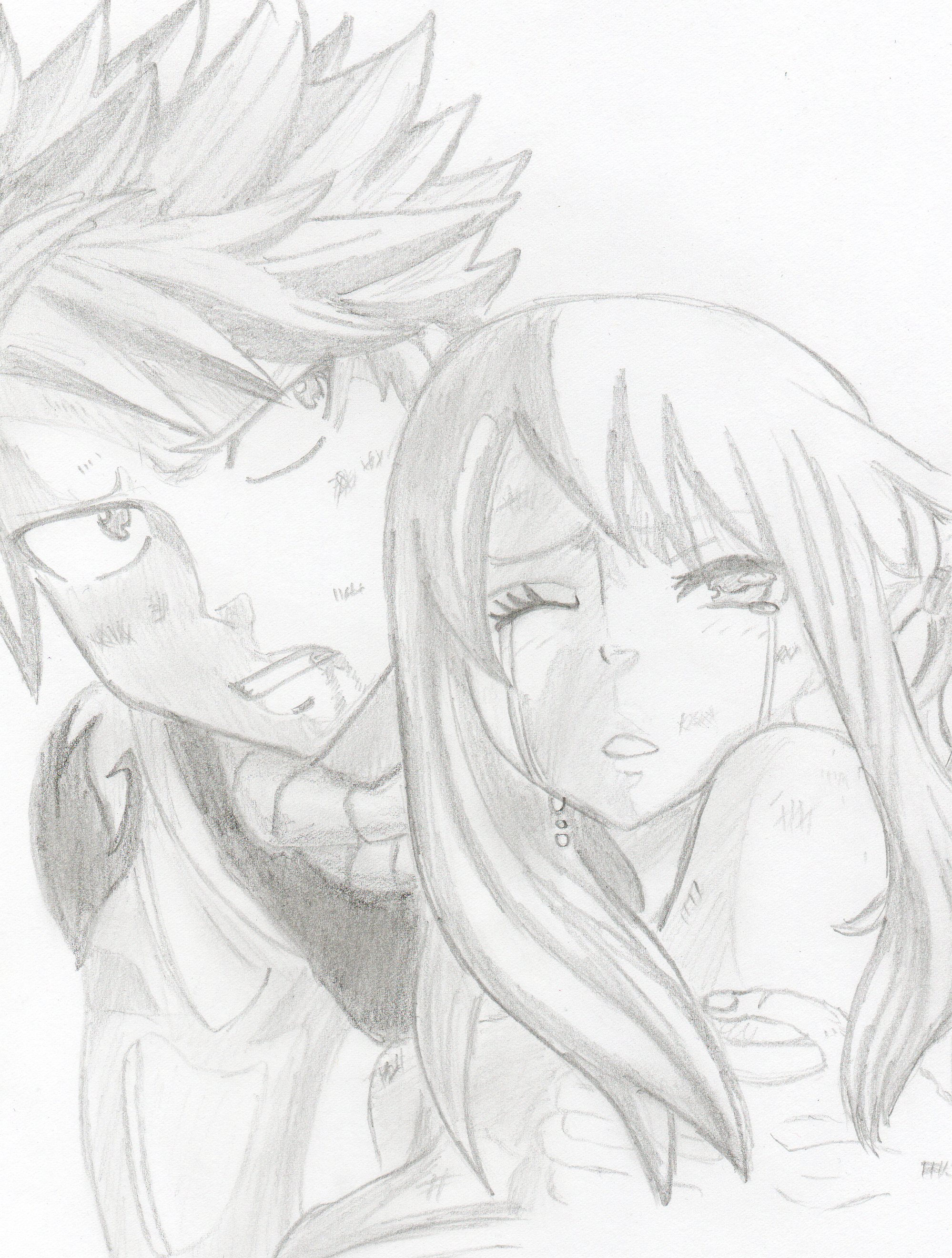 Fonds d'cran Art - Crayon Manga - Fairy Tail Natsu et Lucy