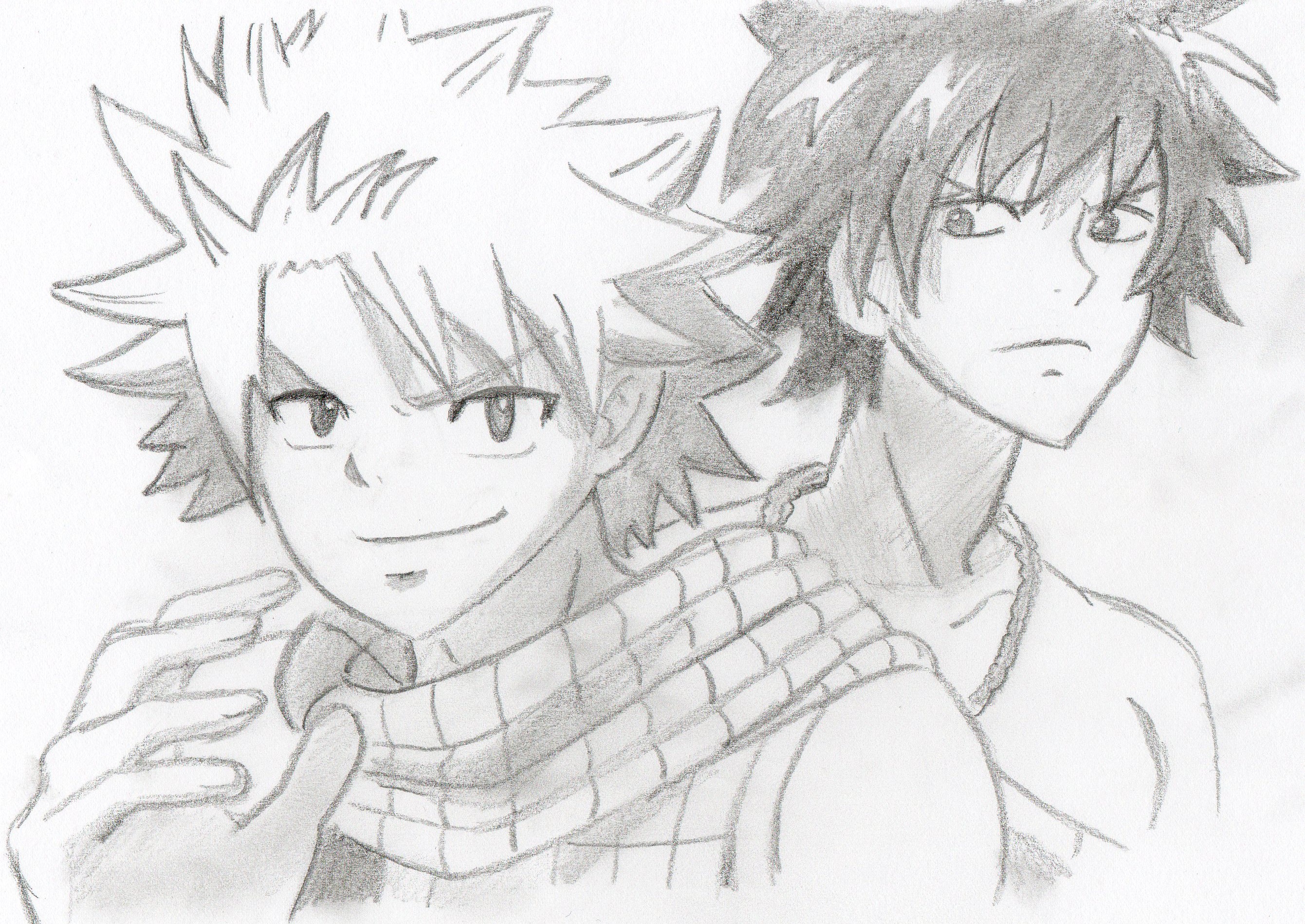 Fonds d'cran Art - Crayon Manga - Fairy Tail Natsu et Grey