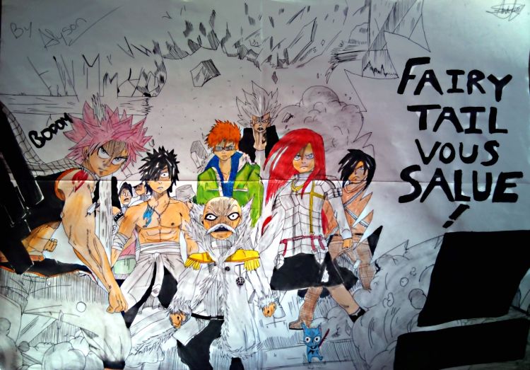 Wallpapers Art - Pencil Manga - Fairy Tail Team fairy tail 