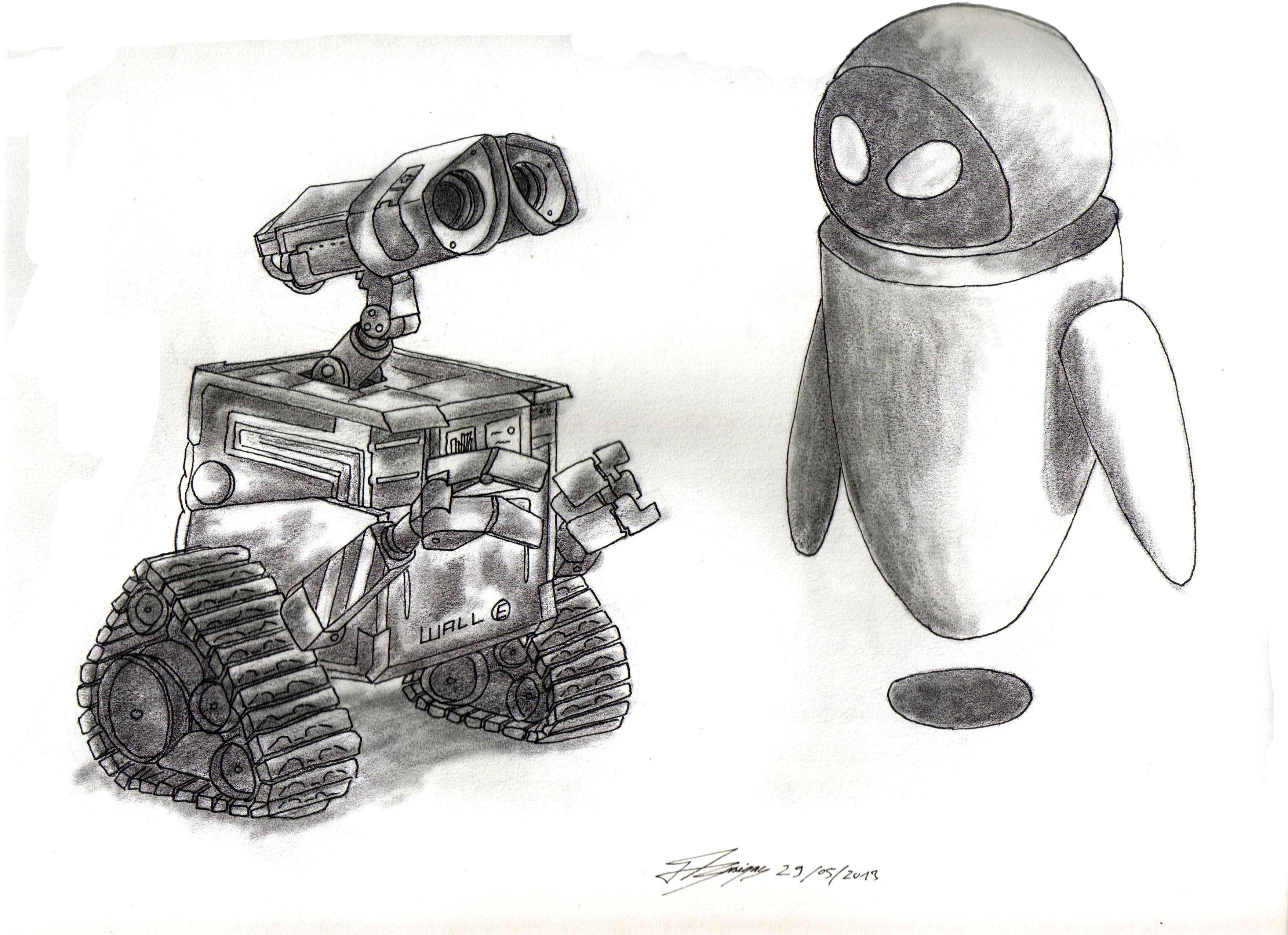 Wallpapers Art - Pencil Dessins anims - Wall-E walleeee et eveeee