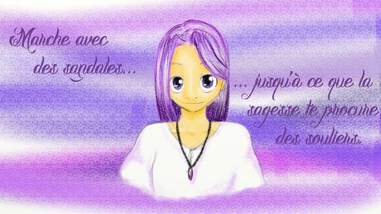 Wallpapers Digital Art Manga Violet, sagesse