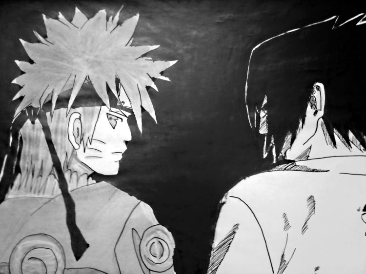 Wallpapers Art - Pencil Manga - Naruto Naruto et Sasuke