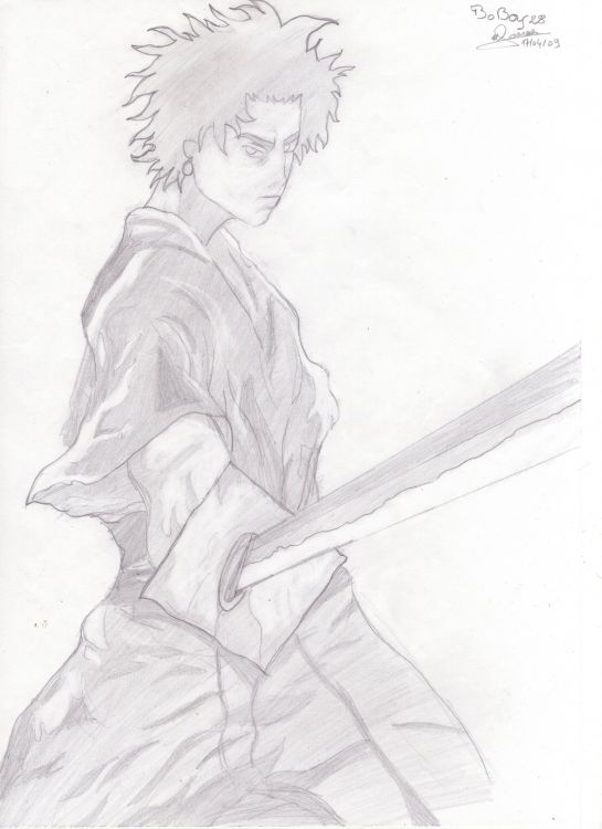 Wallpapers Art - Pencil Manga - Samurai Champloo fan art