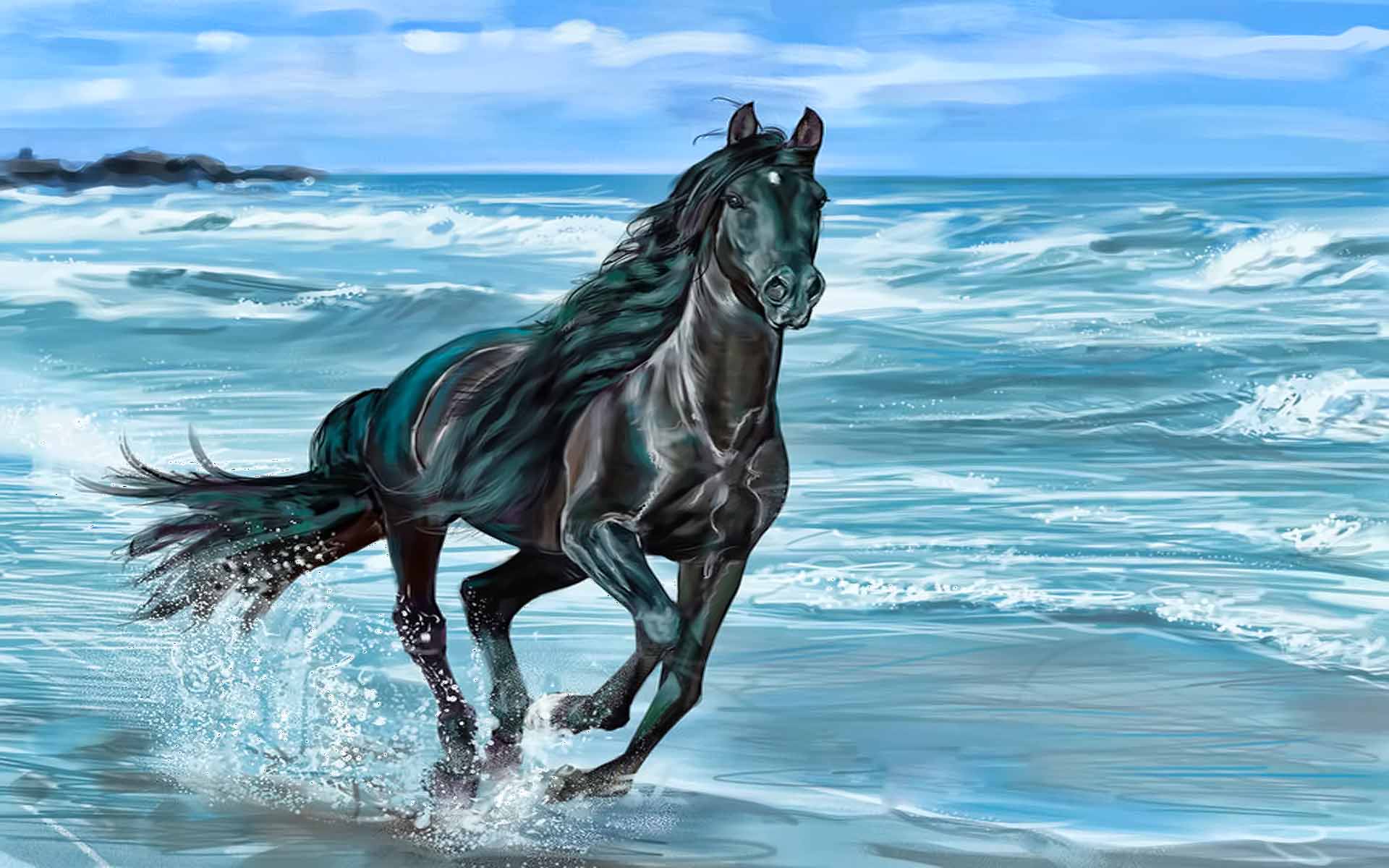 Wallpapers Art - Pencil Animals - Horses 