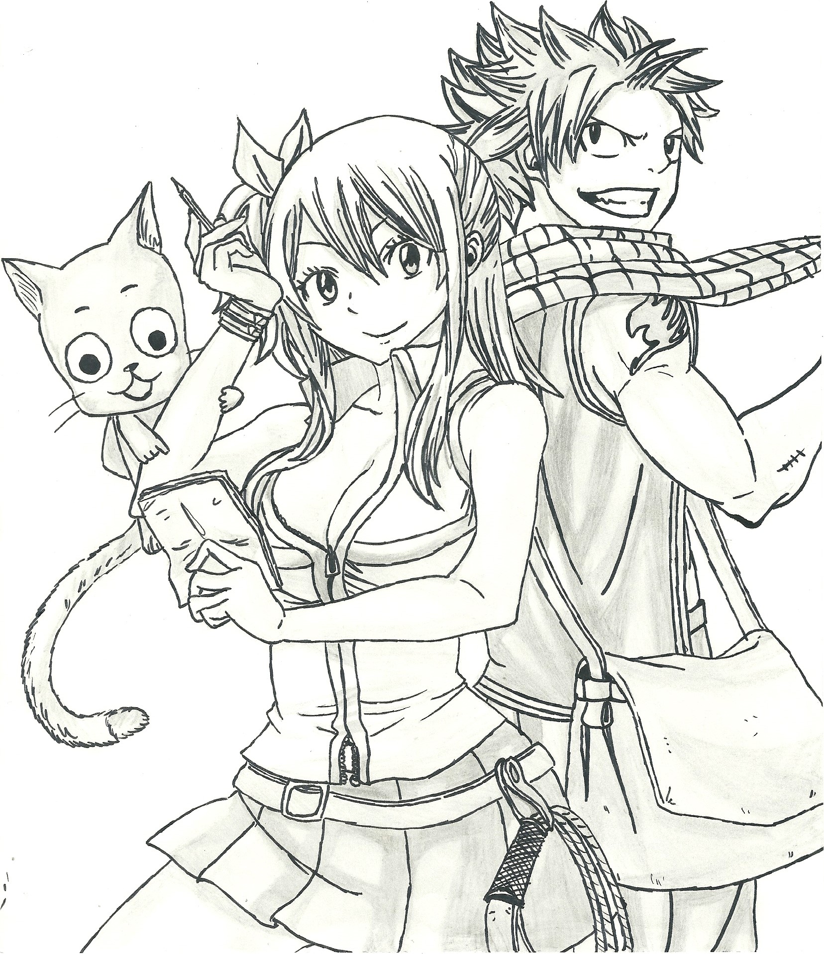 Fonds d'cran Art - Crayon Manga - Fairy Tail LUCY ET NATSU