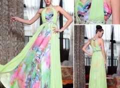  Grandes marques et publicit imprim meraude robe de soire verte, robes de clbrit 2013