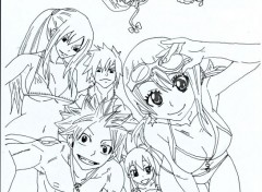  Art - Pencil Fairy Tail , team à la plage 