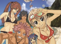  Digital Art Fairy Tail , team à la plage colorisation avec phtoshop CS6