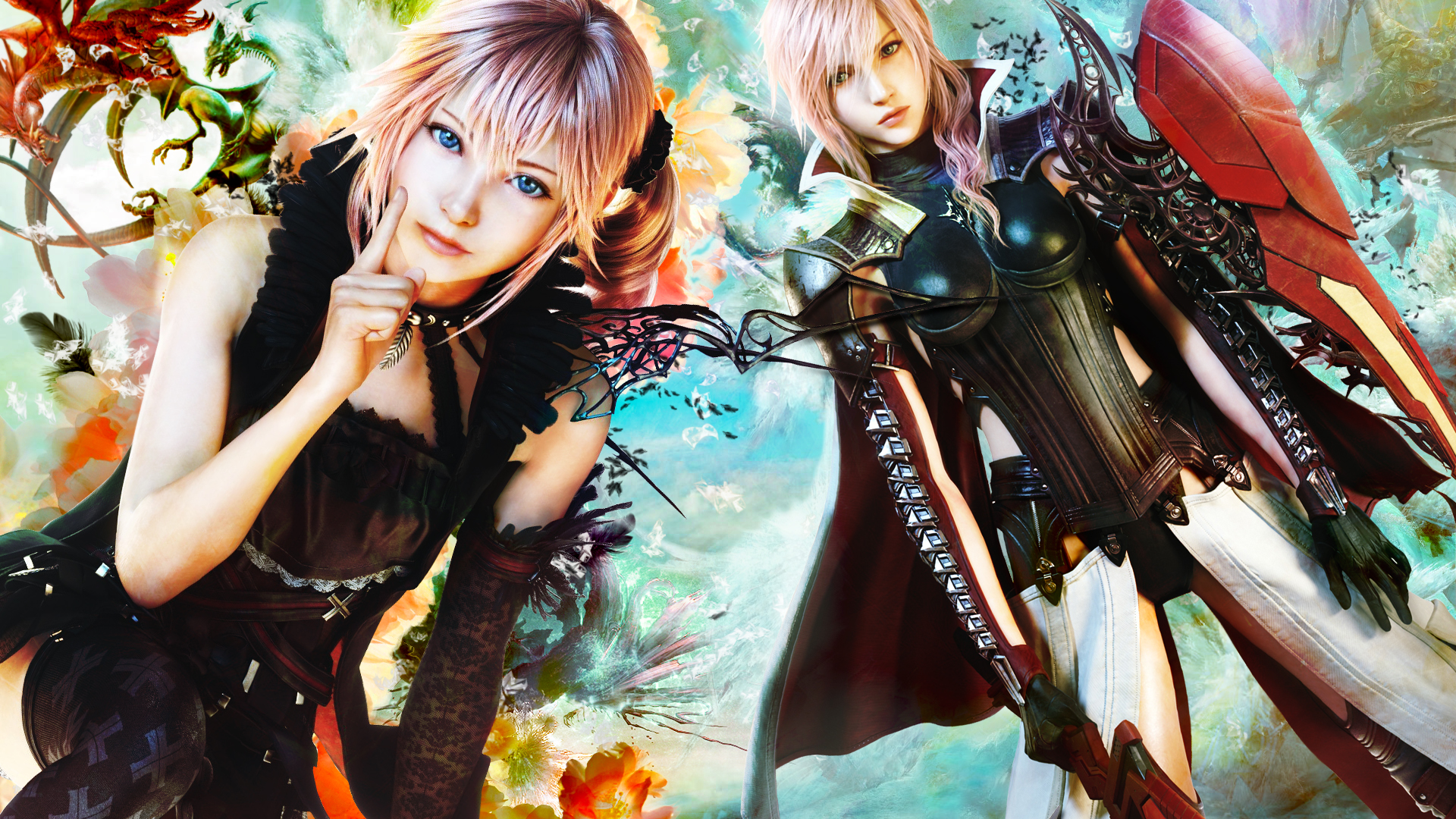 Fonds d'cran Jeux Vido Final Fantasy Lightning Returns  Serah & Lightning