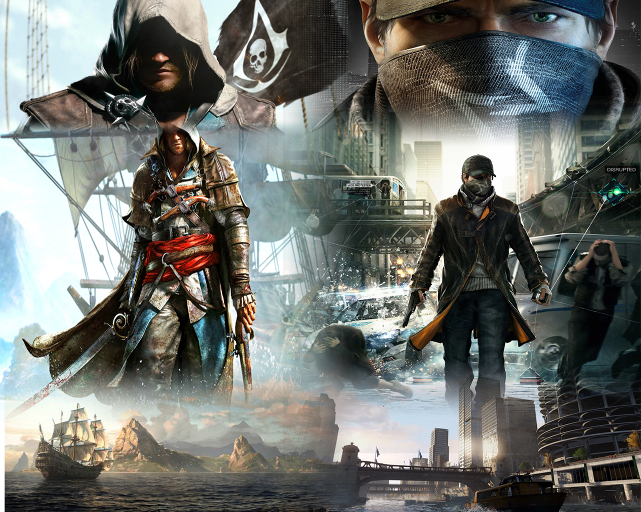 Wallpapers Video Games Assassin's Creed 4 : Black Flag Assassin's Creed 4 / Watch Dogs