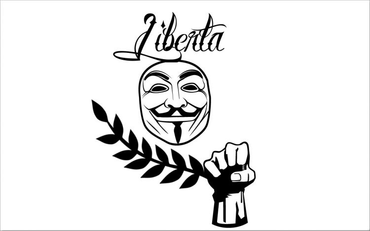 Fonds d'cran Informatique Anonymous Liberta-Revolution-anonymous