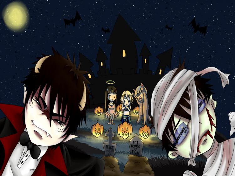 Wallpapers Digital Art Hollidays - Halloween hutatsu bettenshi fte aussi halloween