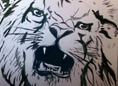  Art - Crayon Mon premier dessin de lion tatouage 